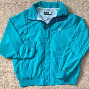 Vintage USS United States Steel Employee Windbreaker Jacket USA Teal XL